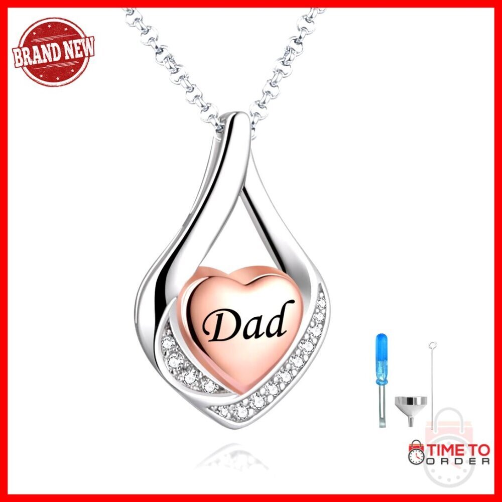 Sterling Silver Teardrop Urn Pendant Memorial Keepsake Necklace for Ashes